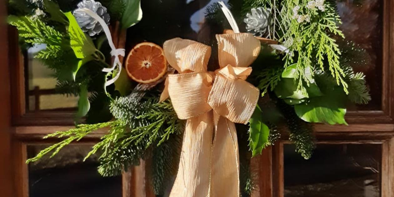 Wreath on door
