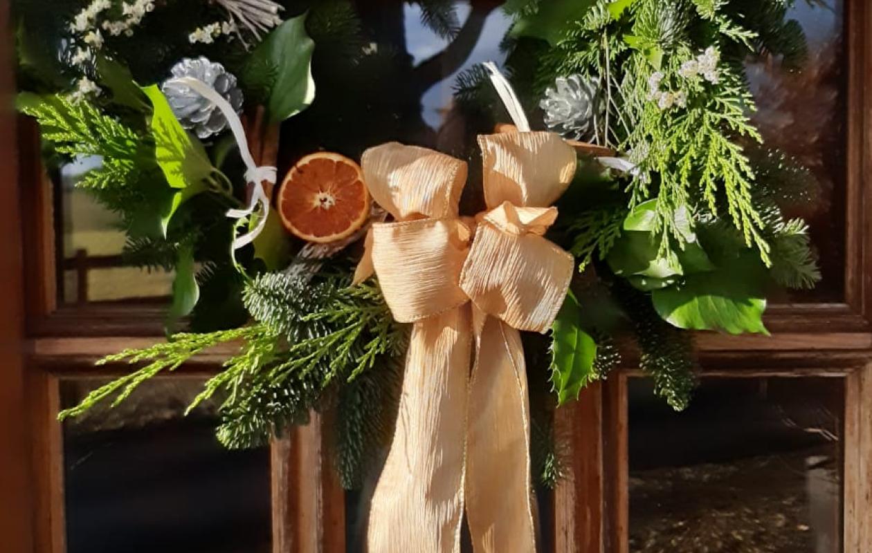 Wreath on door